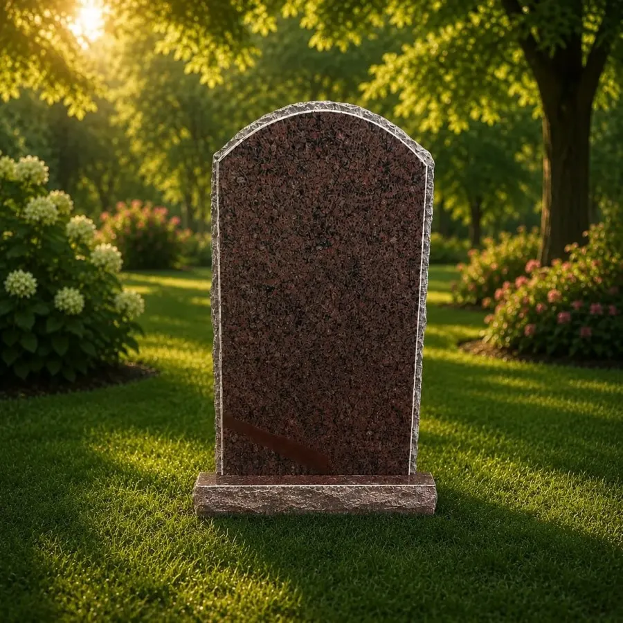 Arch-Top Upright Granite Headstone 23 x 3 x 38