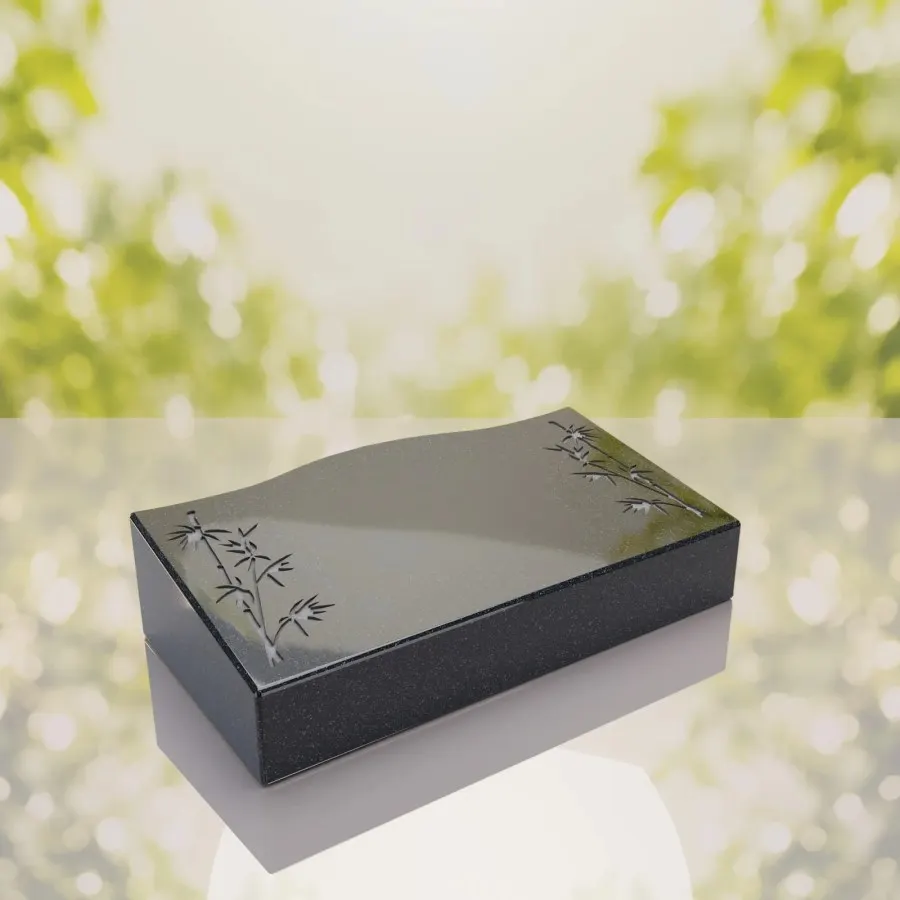 Bamboo Corner Bevel Granite Grave Marker