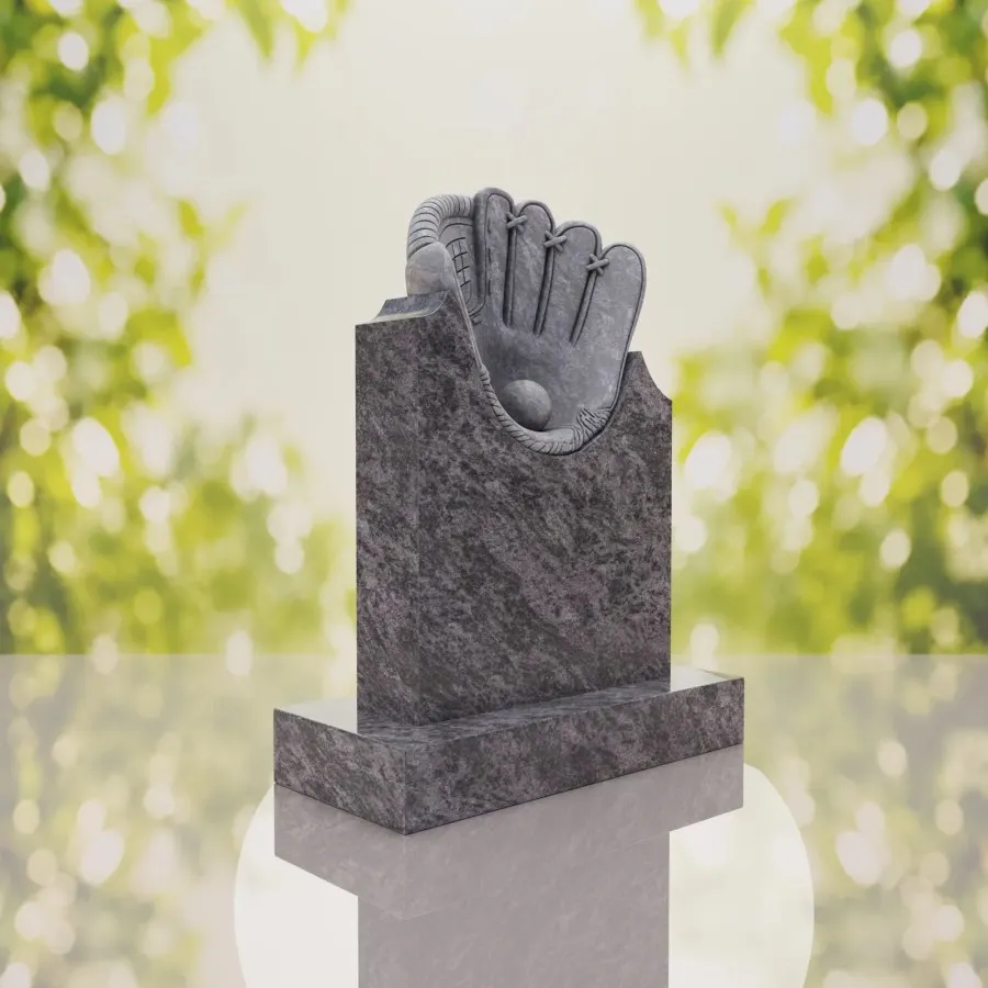Baseball Glove Headstone view 2