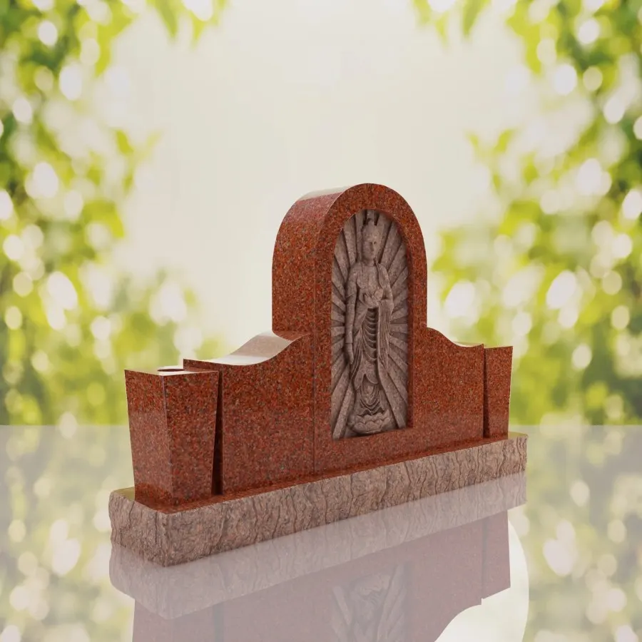 Buddhist Upright Headstone view 2