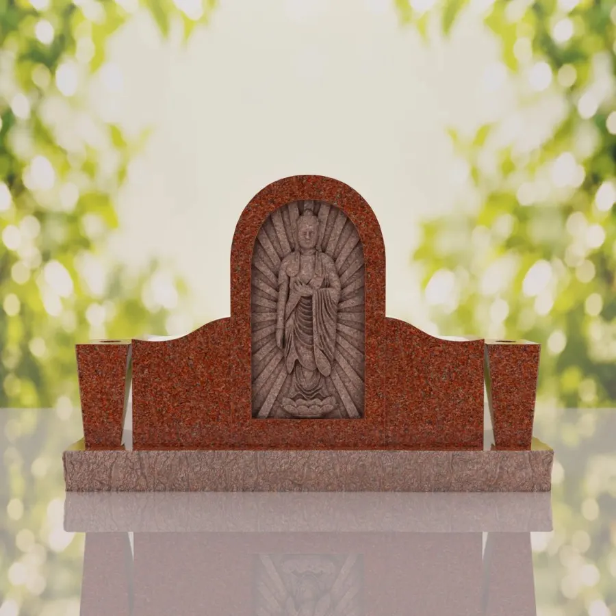 Buddhist Upright Headstone view 3