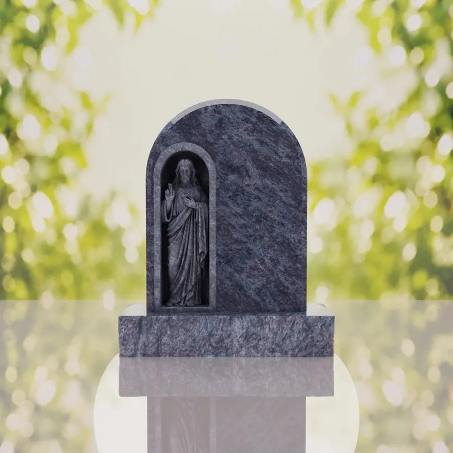 Christ the Redeemer Hispanic Granite Headstone view 2