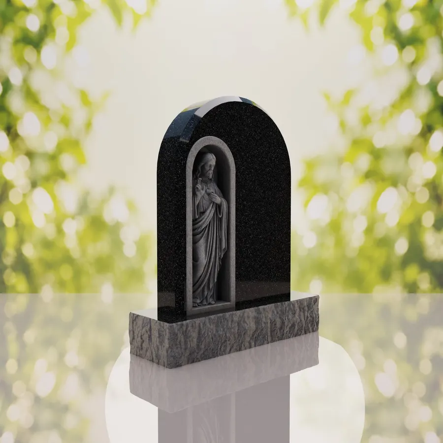 Christ the Redeemer Hispanic Granite Headstone view 4