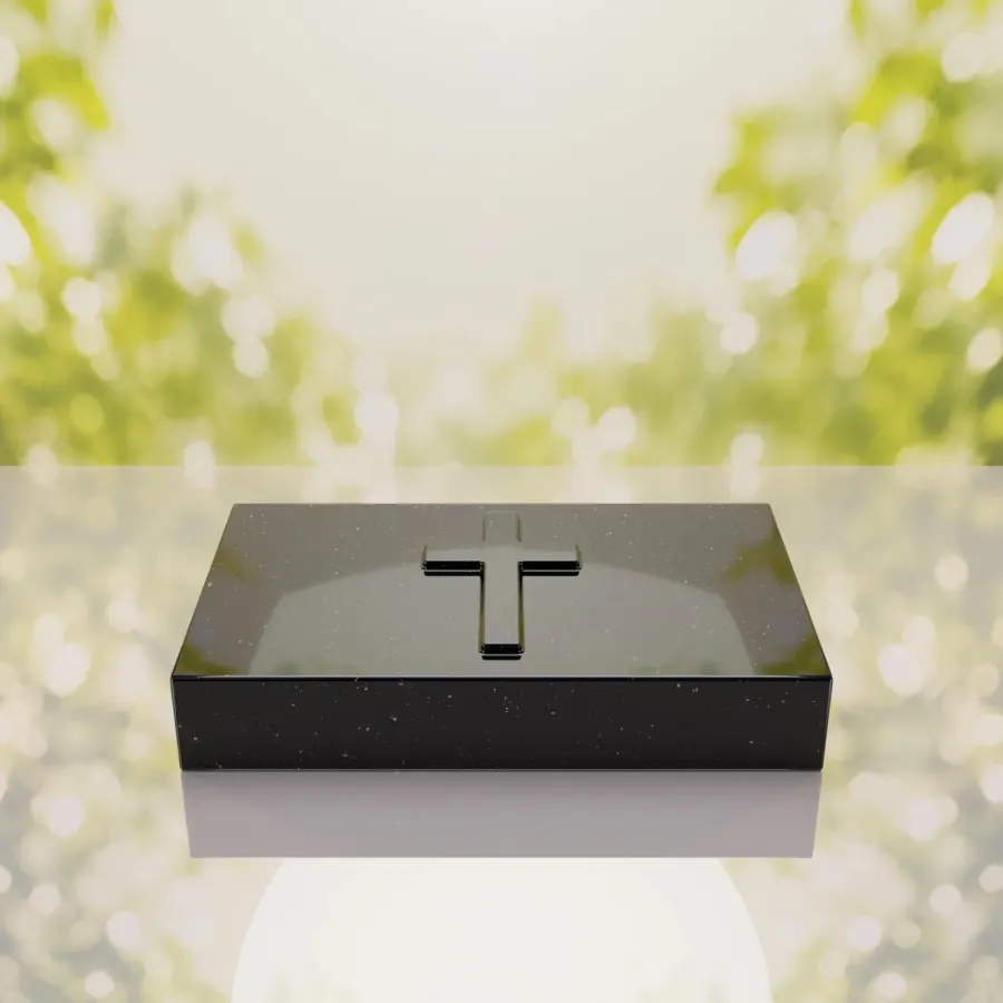 Christian Cross Bevel Granite Grave Marker view 2