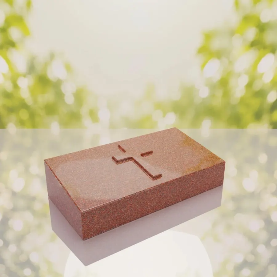 Christian Cross Bevel Granite Grave Marker view 3