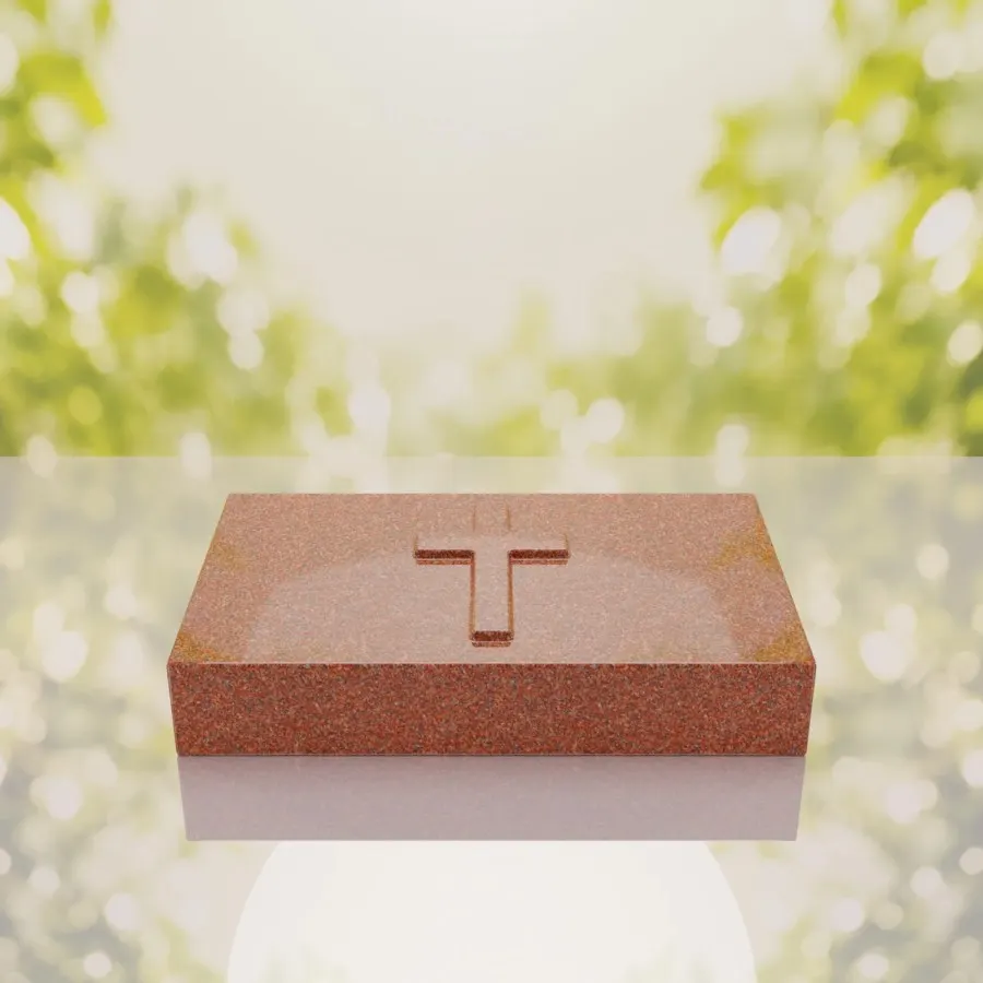 Christian Cross Bevel Granite Grave Marker view 4