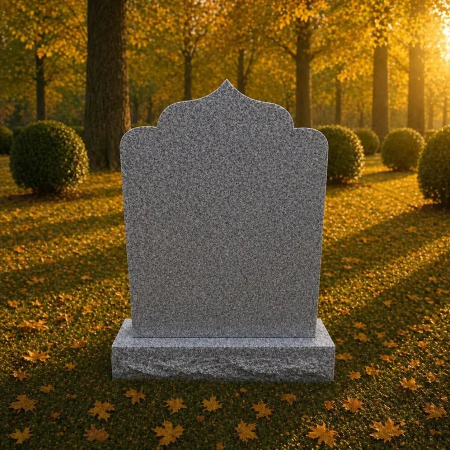 Classic Arched Upright Granite Headstone