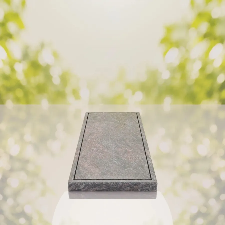 Classic Border Granite Ledger Memorial view 2