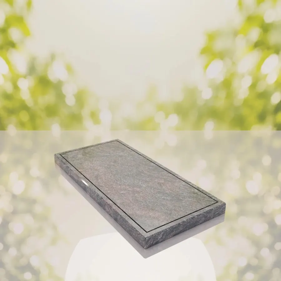 Classic Border Granite Ledger Memorial