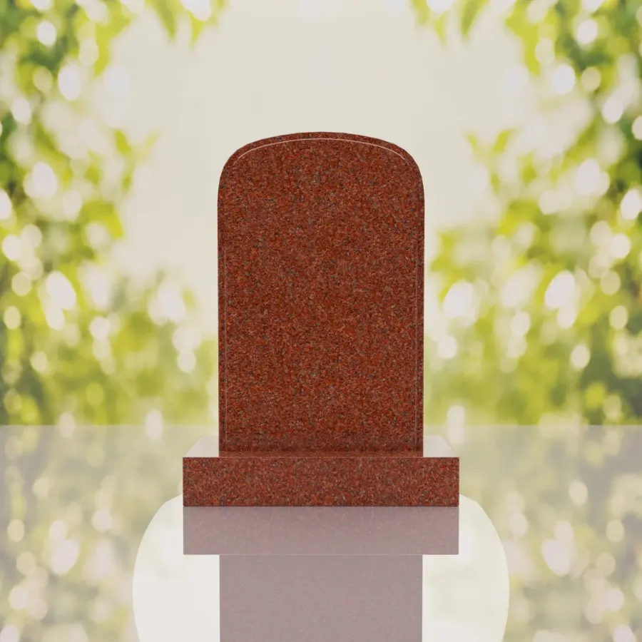 Classic Rounded Top Granite Headstone view 2