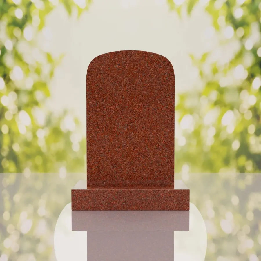 Classic Rounded Top Granite Headstone view 3