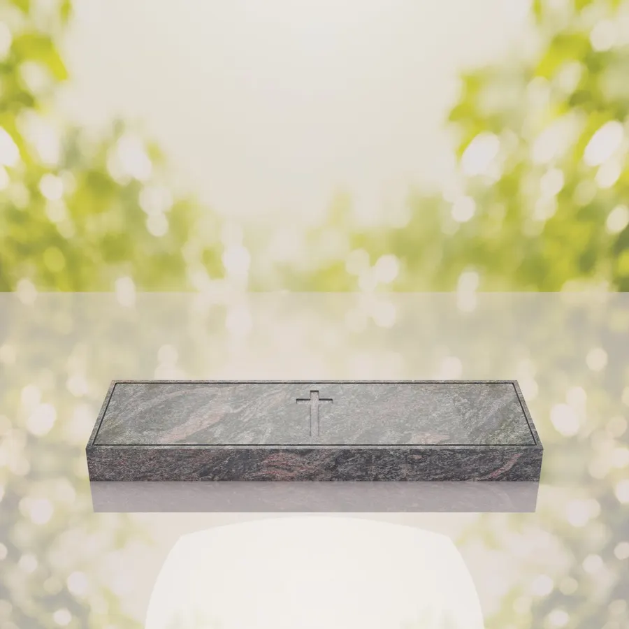 Companion Bevel Granite Grave Marker with Cross view 4