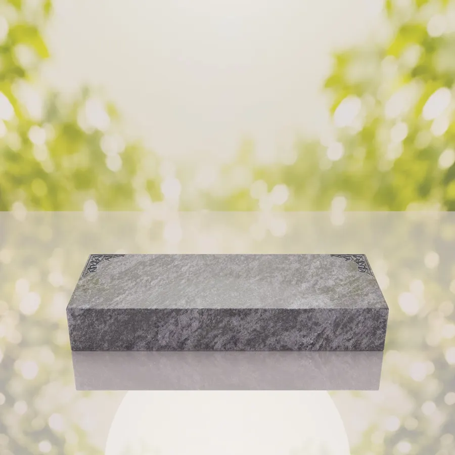 Companion Bevel Granite Grave Marker with Ivy Corner Design view 2