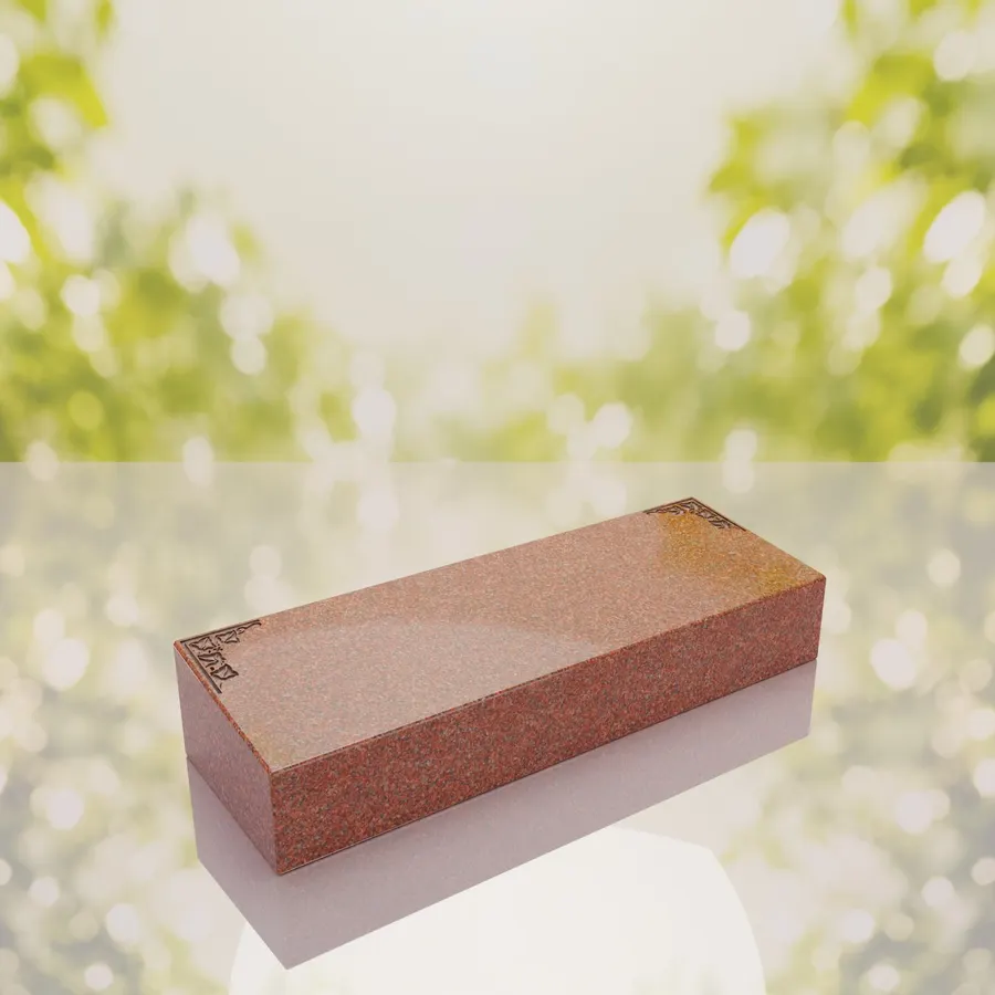 Companion Bevel Granite Grave Marker with Ivy Corner Design view 3
