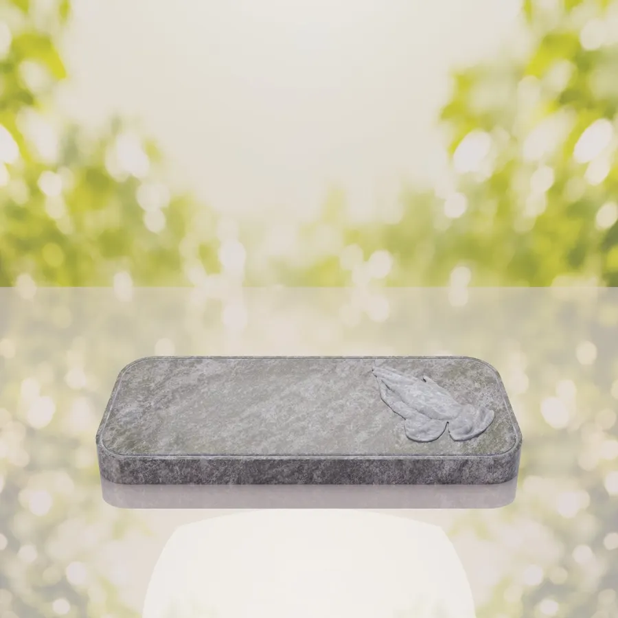 Companion Bevel Granite Grave Marker with Praying Hands view 4