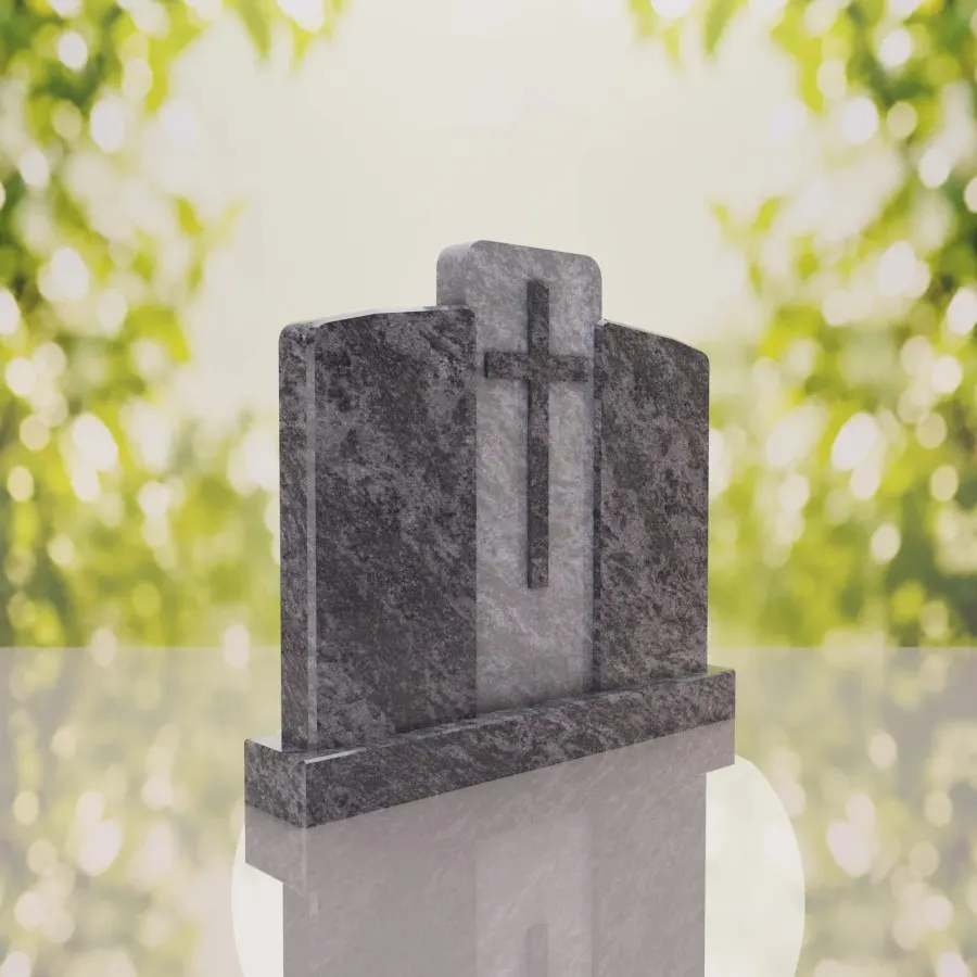 Companion Cross Panel Granite Headstone view 2
