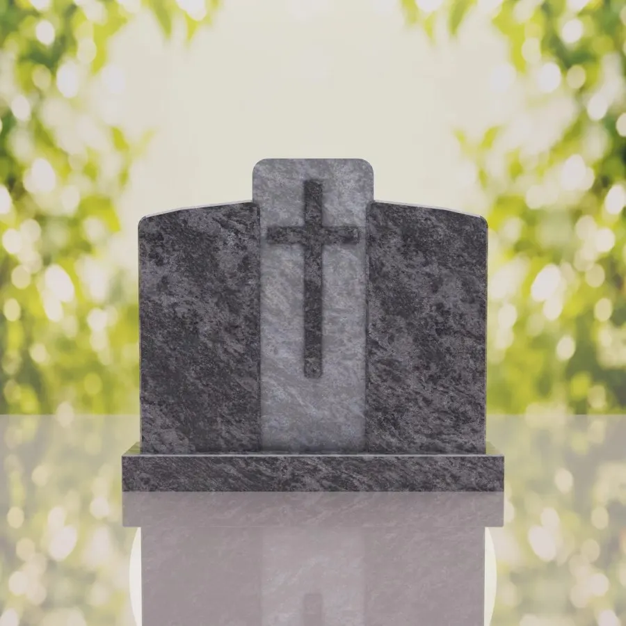 Companion Cross Panel Granite Headstone view 3