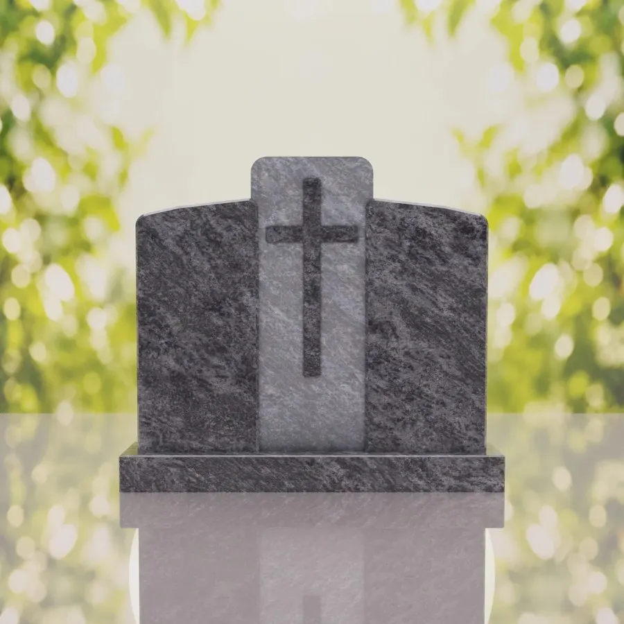 Companion Cross Panel Granite Headstone view 4