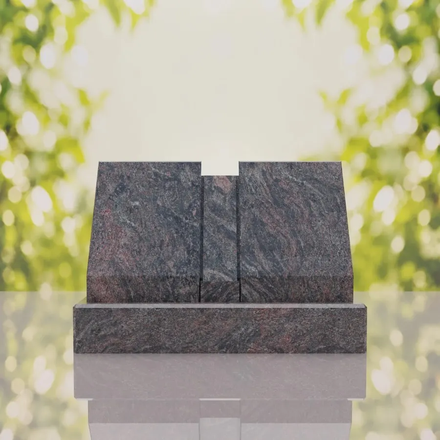 Companion Double Slant Granite Headstone view 2