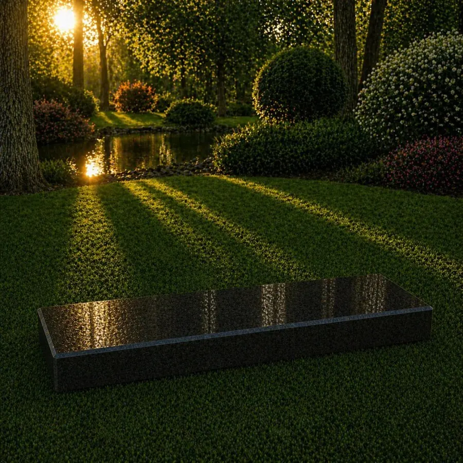 Companion Flat Granite Grave Marker — Design 4