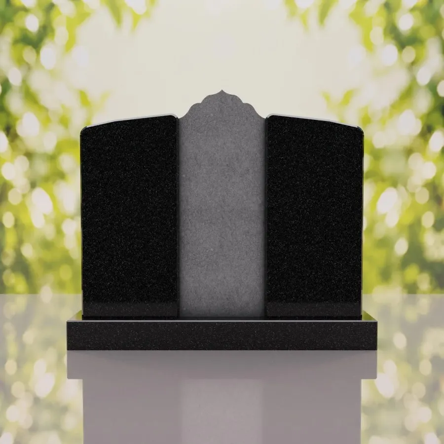 Companion Islamic Granite Headstone with Crescent & Star view 3