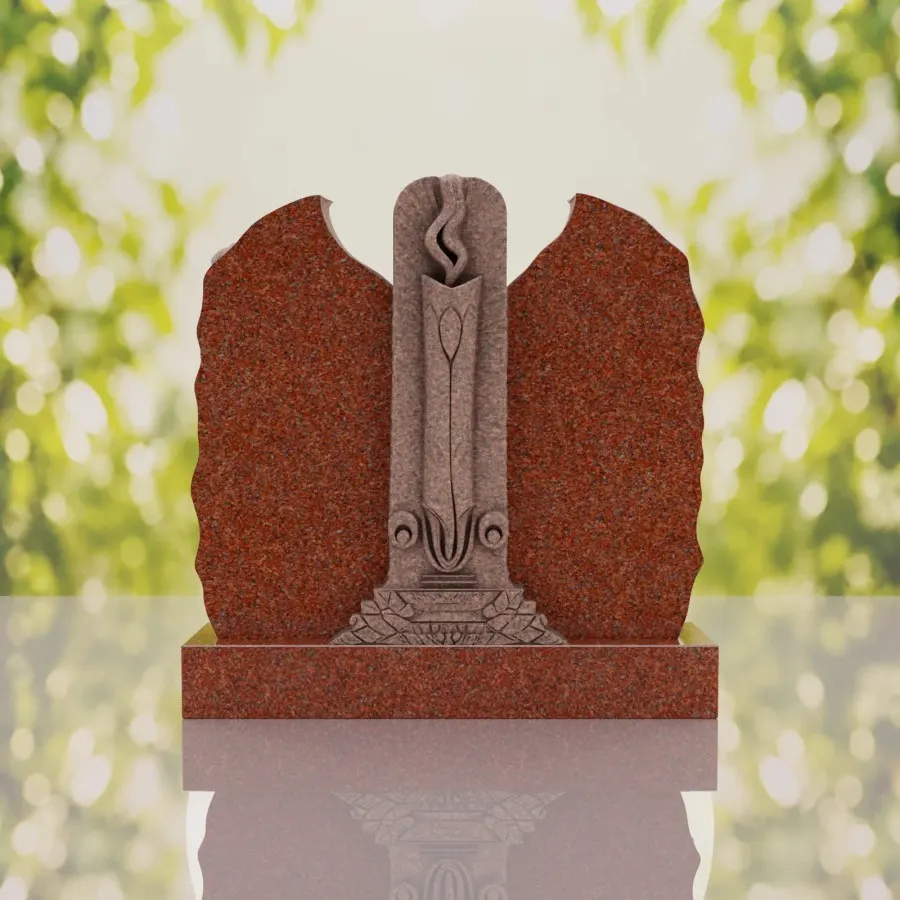 Companion Jewish Granite Headstone with Calla Lilies view 3