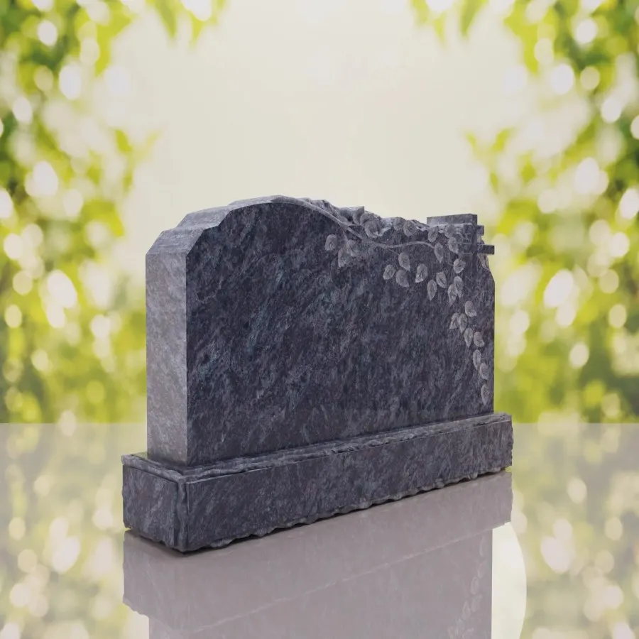 Companion Orthodox Cross Granite Headstone view 4
