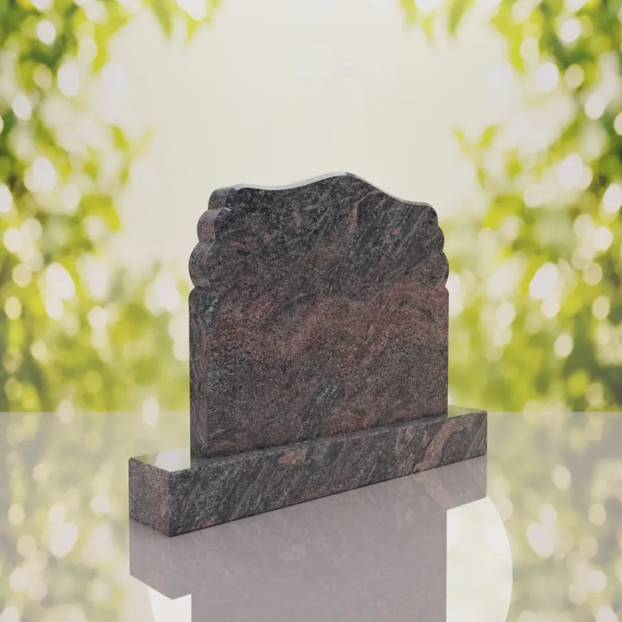Companion Scroll Shape Granite Headstone view 4