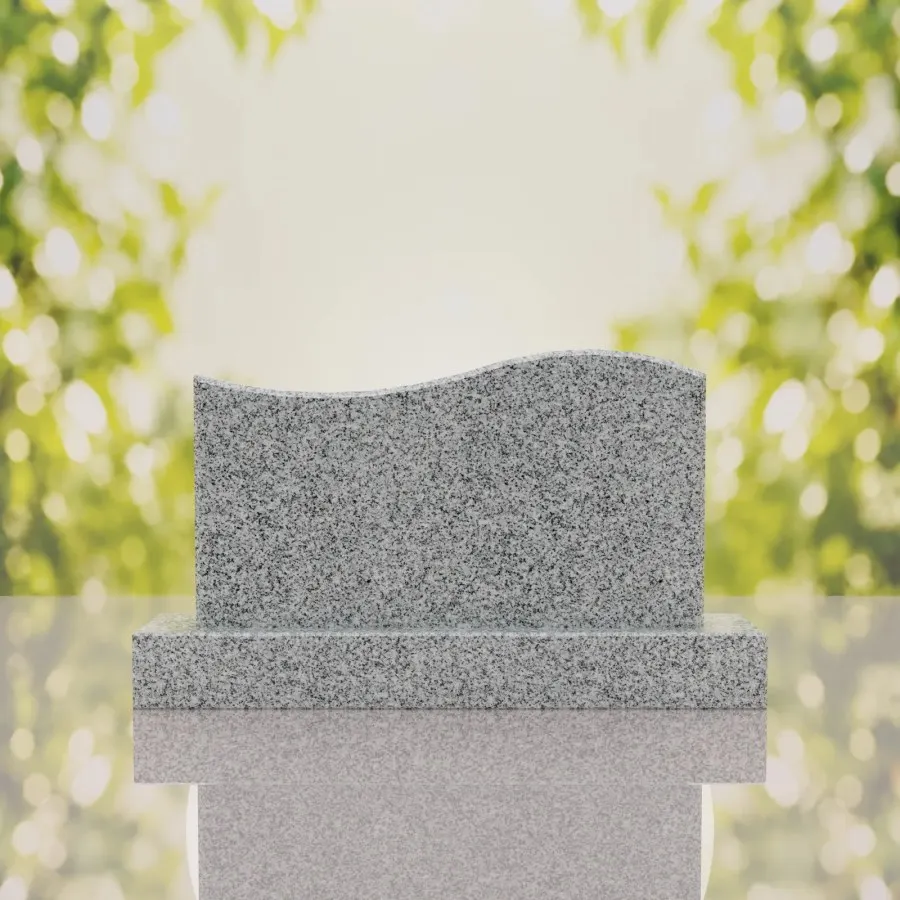 Companion Wave Top Granite Headstone view 2