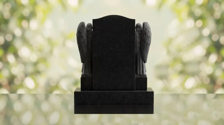 Double Angel Headstone Monument view 3