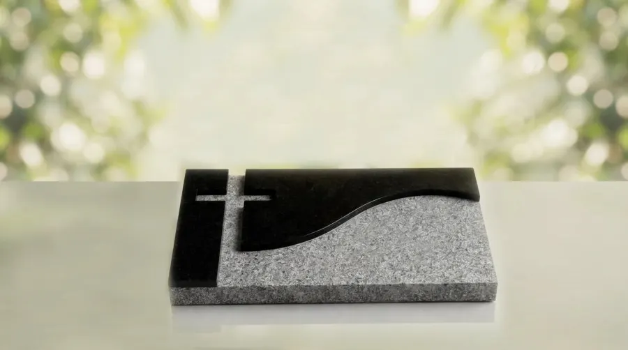 Flat Headstone with Cross Design view 2