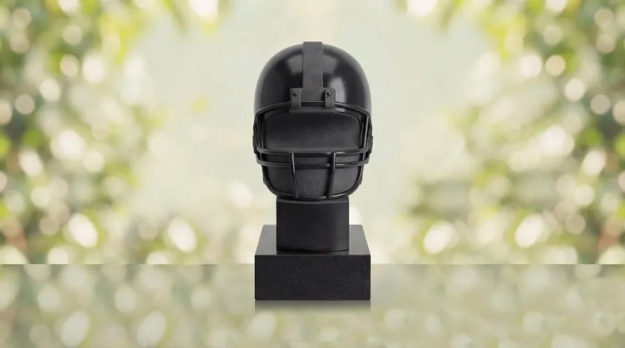 Football Helmet Headstone view 2
