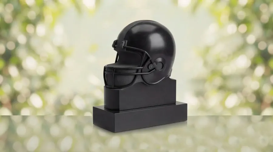 Football Helmet Headstone view 3