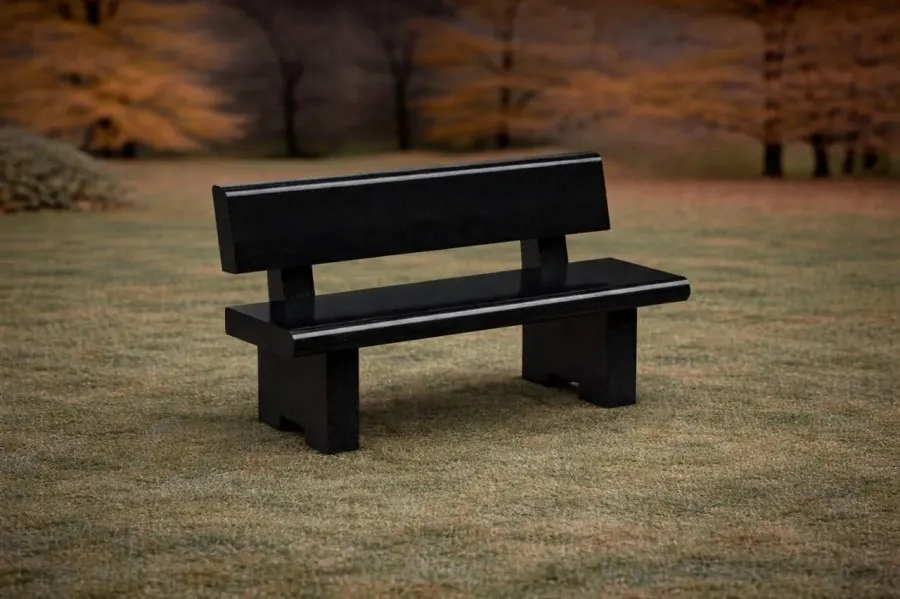 Granite Memorial Bench with Backrest 48 x 14 x 20