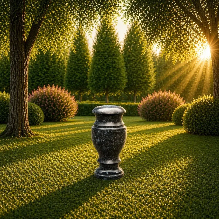 Granite Memorial Vase 4 x 4 x 10 — Design 2