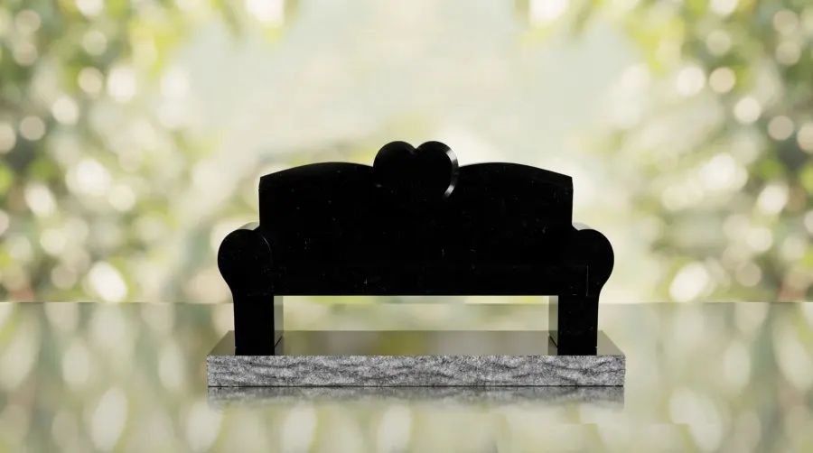 Heart Bench Headstone view 2