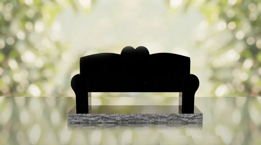 Heart Bench Headstone view 3