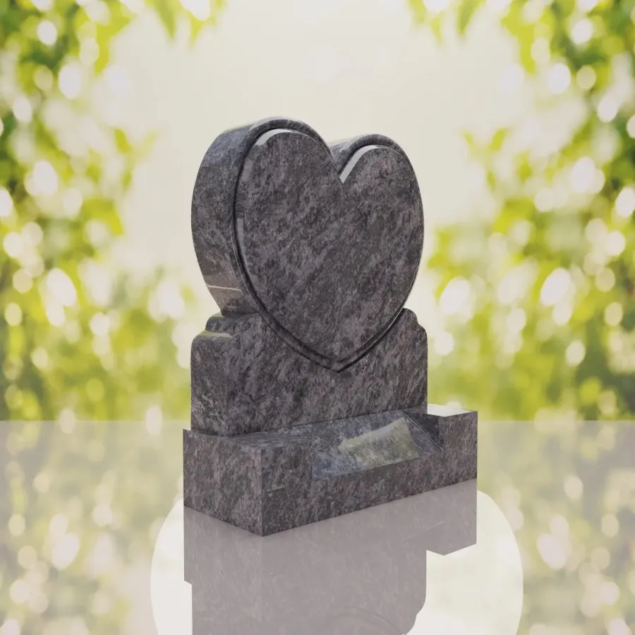 Heart Upright Headstone view 2