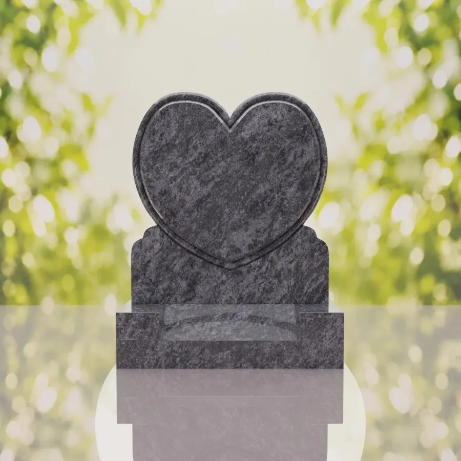 Heart Upright Headstone view 3