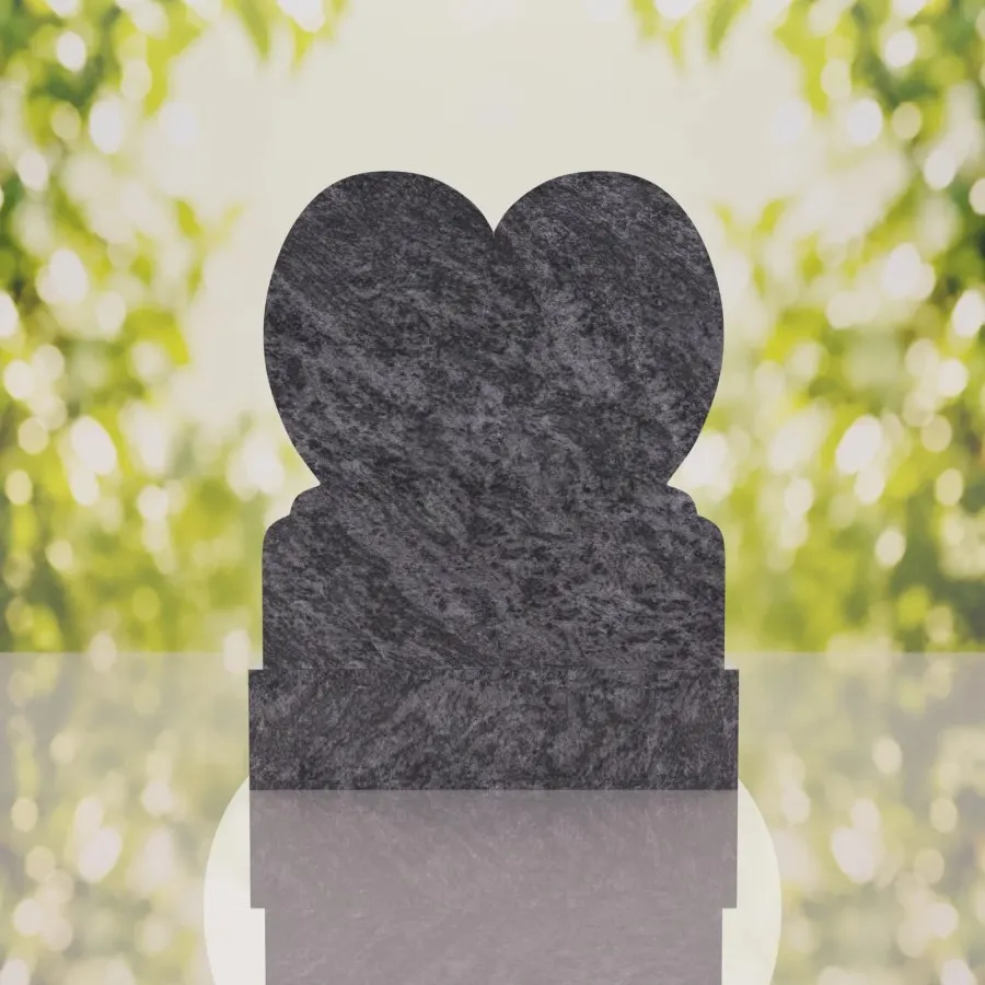 Heart Upright Headstone view 4