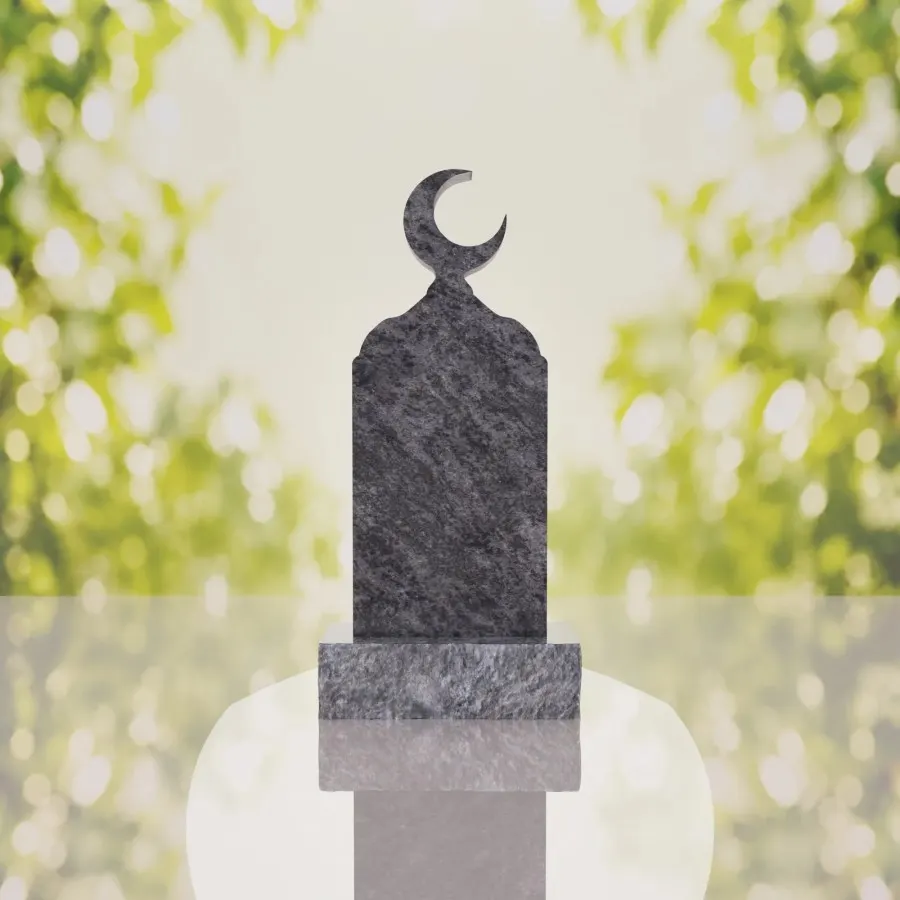 Islamic Crescent Granite Headstone view 4