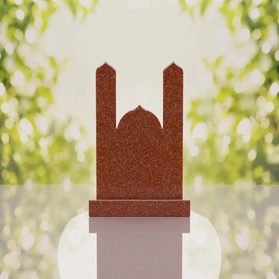 Islamic Minaret Companion Granite Headstone view 2
