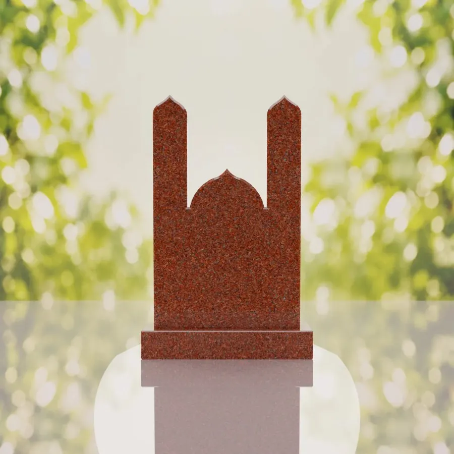 Islamic Minaret Companion Granite Headstone view 3