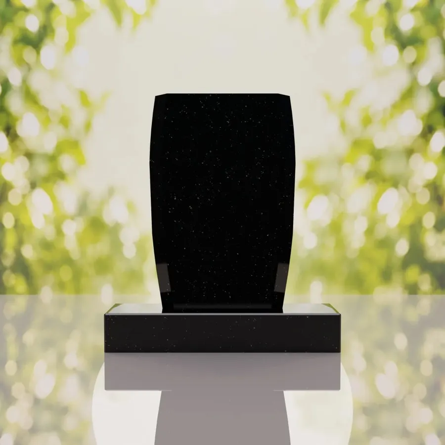Jewish Menorah Granite Headstone view 3
