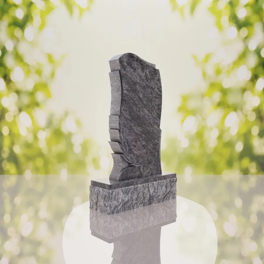 Leaf Carved Upright Headstone view 3