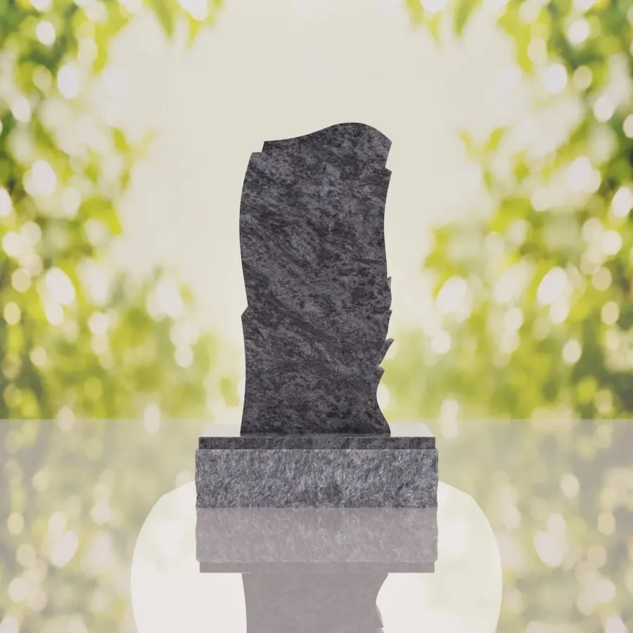 Leaf Carved Upright Headstone view 4