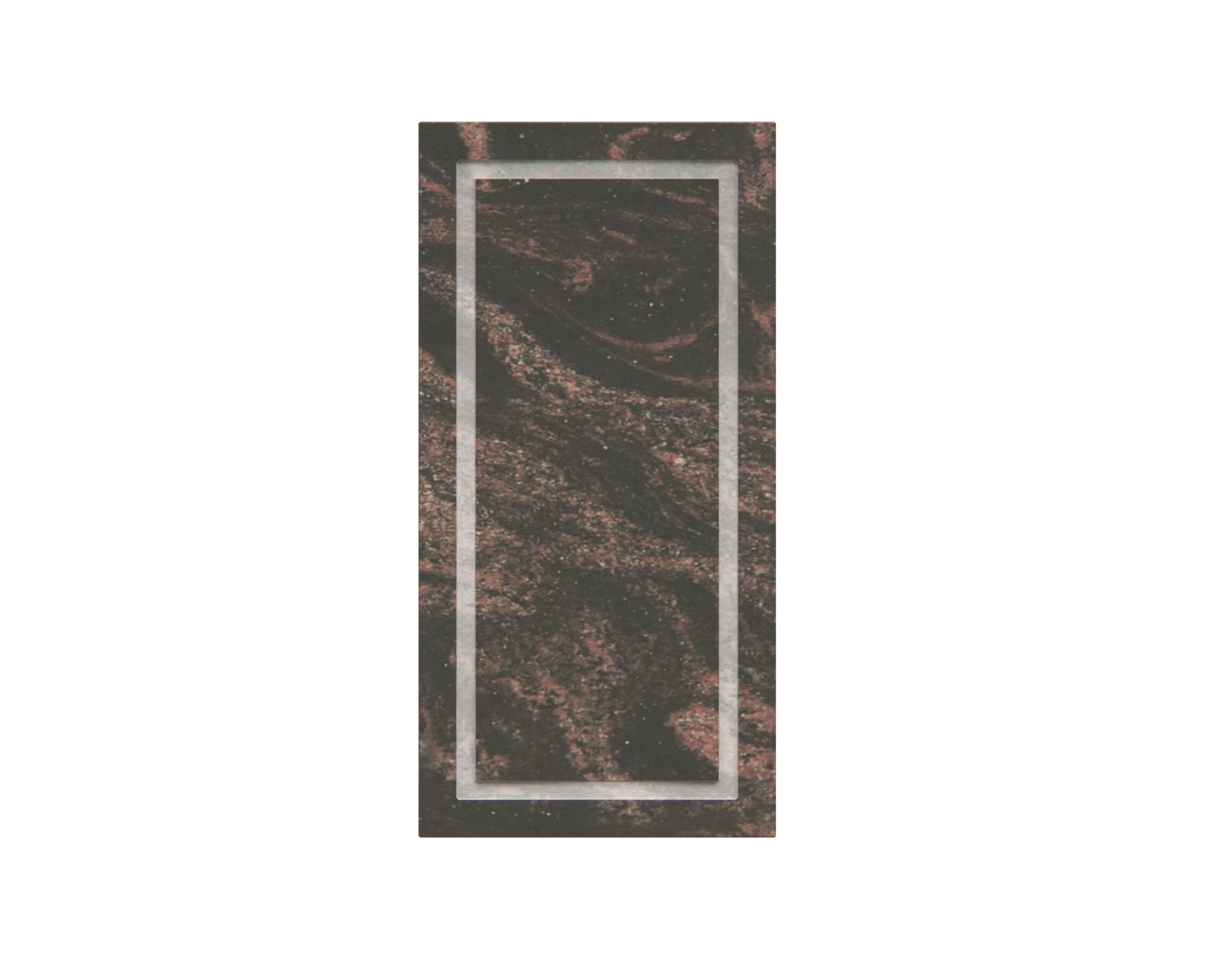 Luxury Granite Cemetery Vase with Engraved Border Panel in Indian Aurora view 2