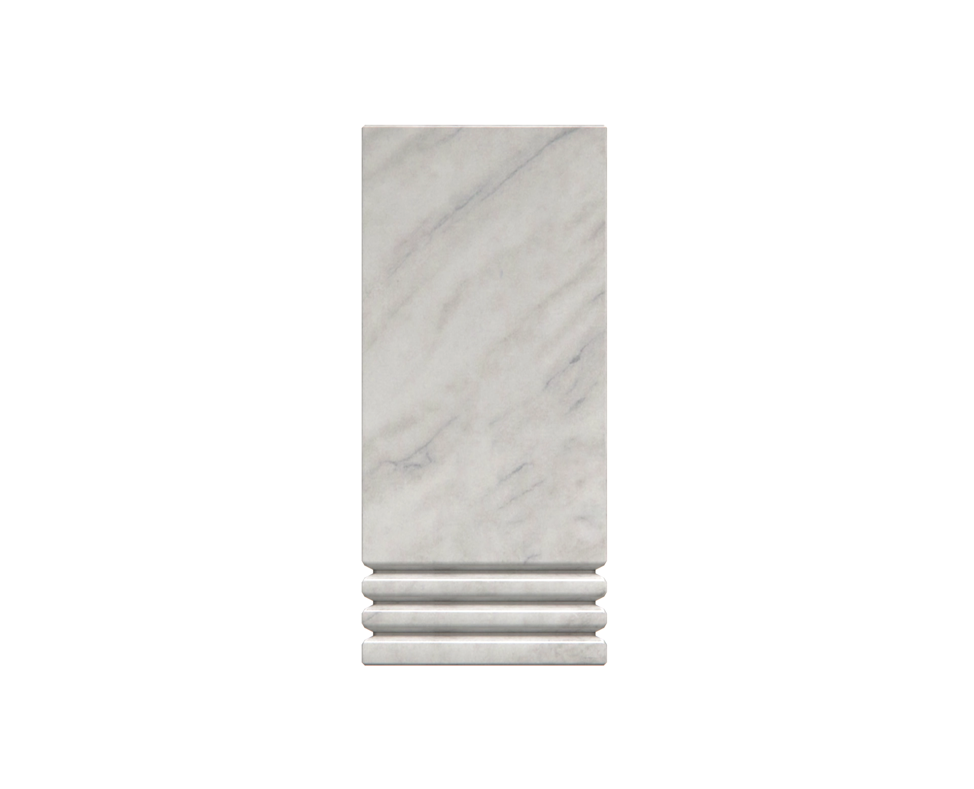 Luxury Marble Cemetery Vase with Stepped Plinth Base in Carrara White vis 2