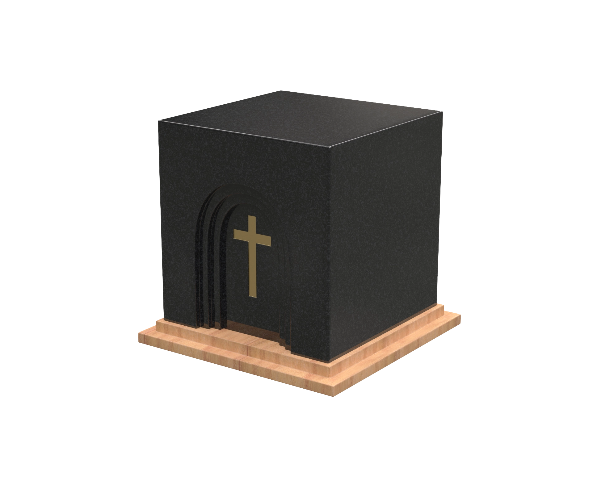 Luxury Sanctuary Arch Cross Granite Urn