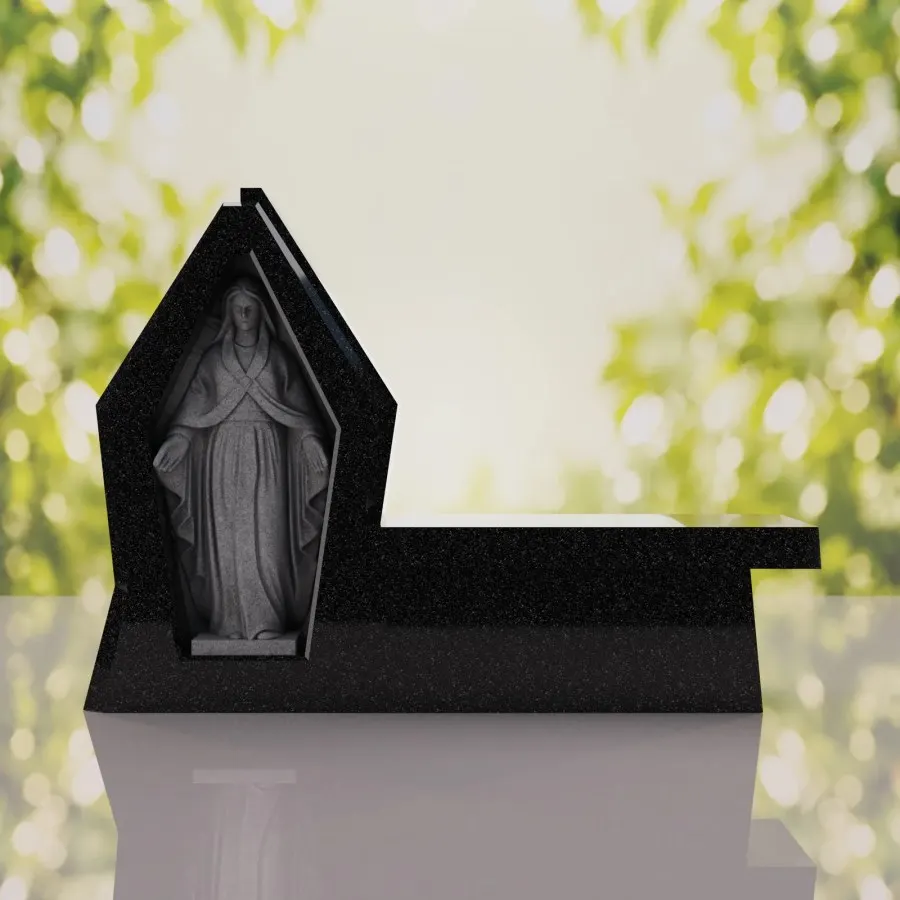 Madonna Granite Memorial Bench view 2